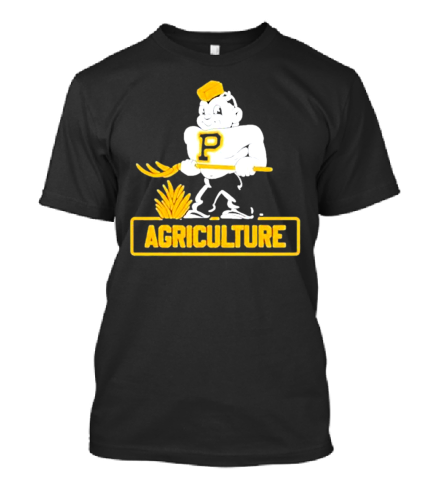 Purdue Agriculture Mascot With P Logo And Hay T-Shirt