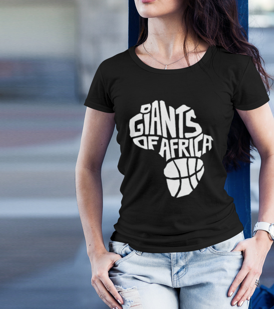 Giants Of Africa Basketball Map T-Shirt
