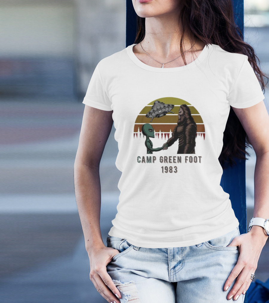 Camp Green Foot 1983 UFO Alien Bigfoot Encounter T-Shirt