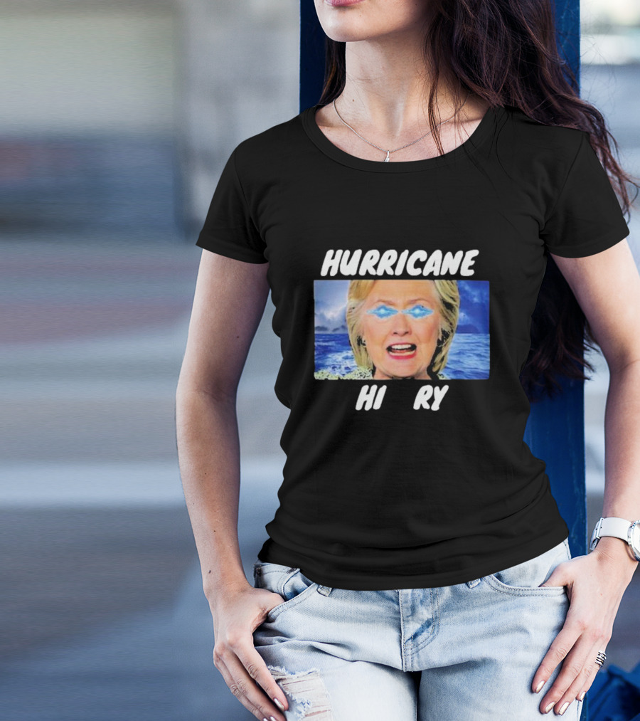 Hurricane Hilary Storm Face With Ocean And Lightning Eyes T-Shirt