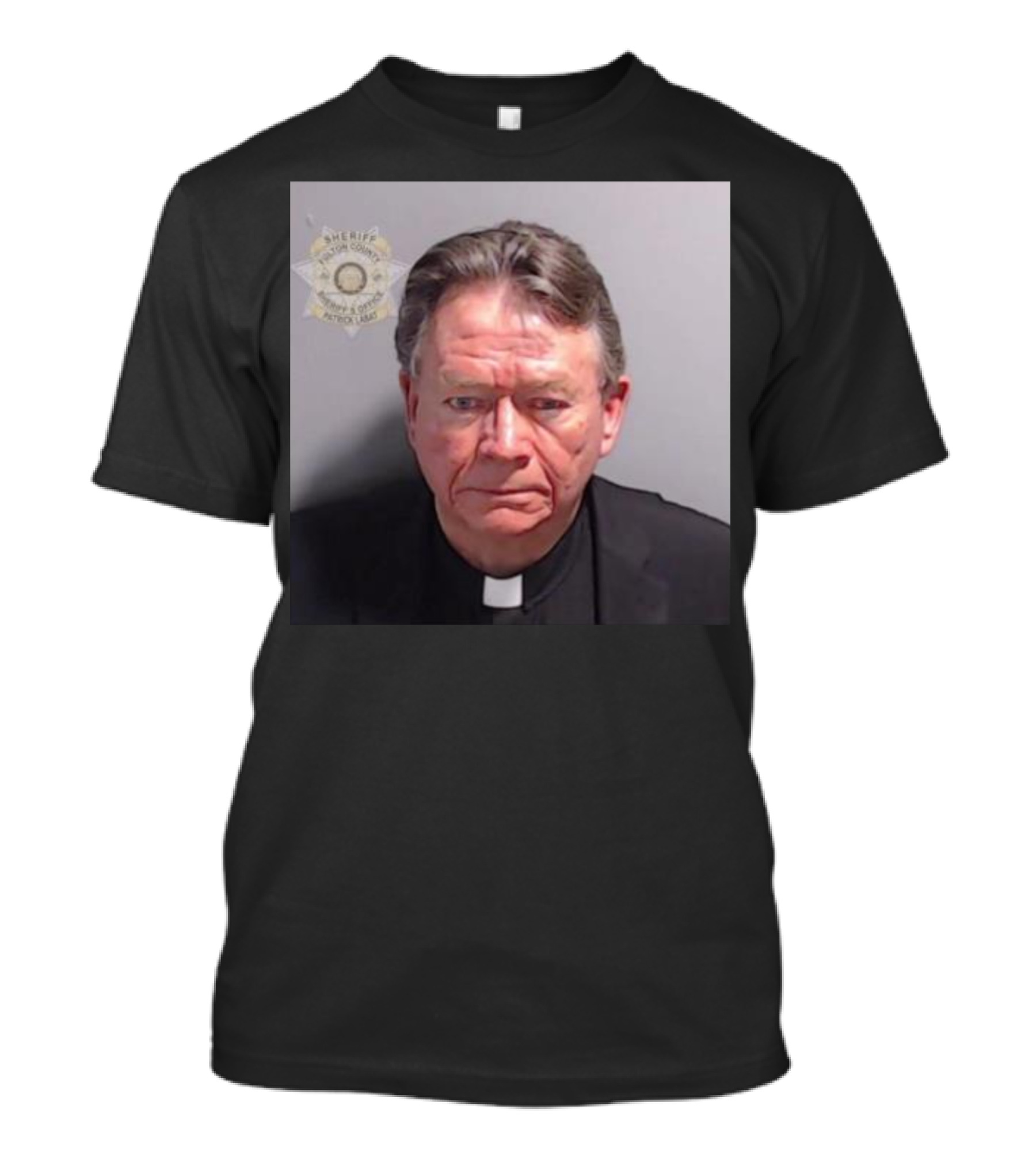 Rico Trump Pastor Stephen Cliffgard Lee Shot Mugshot Clergy Collar T-Shirt