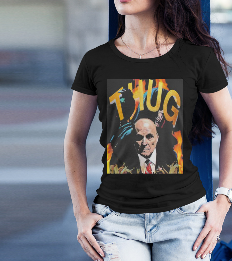Rudy Giuliani Thug Flames T-Shirt