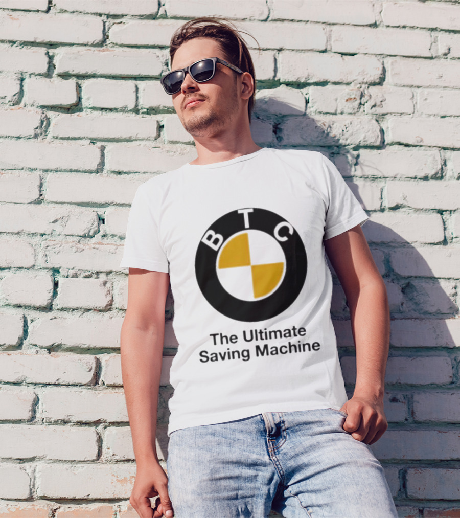 BTC The Ultimate Saving Machine Bitcoin Crash Test Dummy T-Shirt