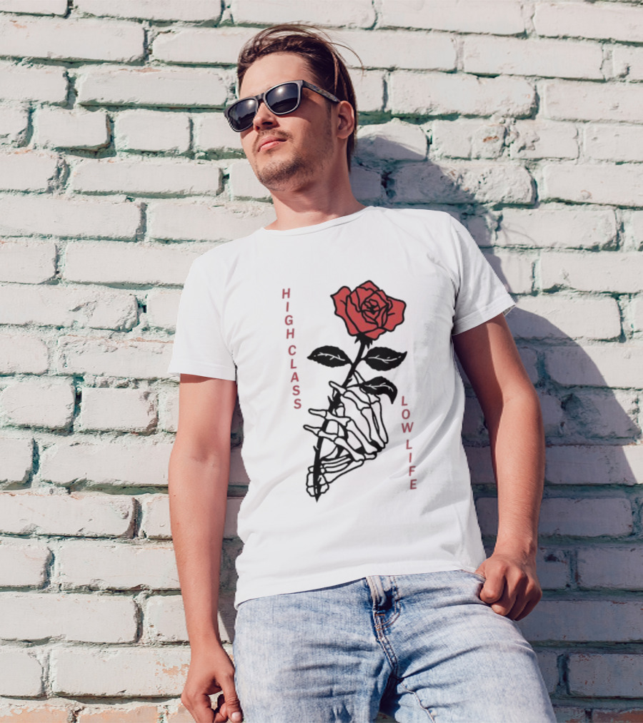 HIGH CLASS LOW LIFE Rose Skeleton T-Shirt