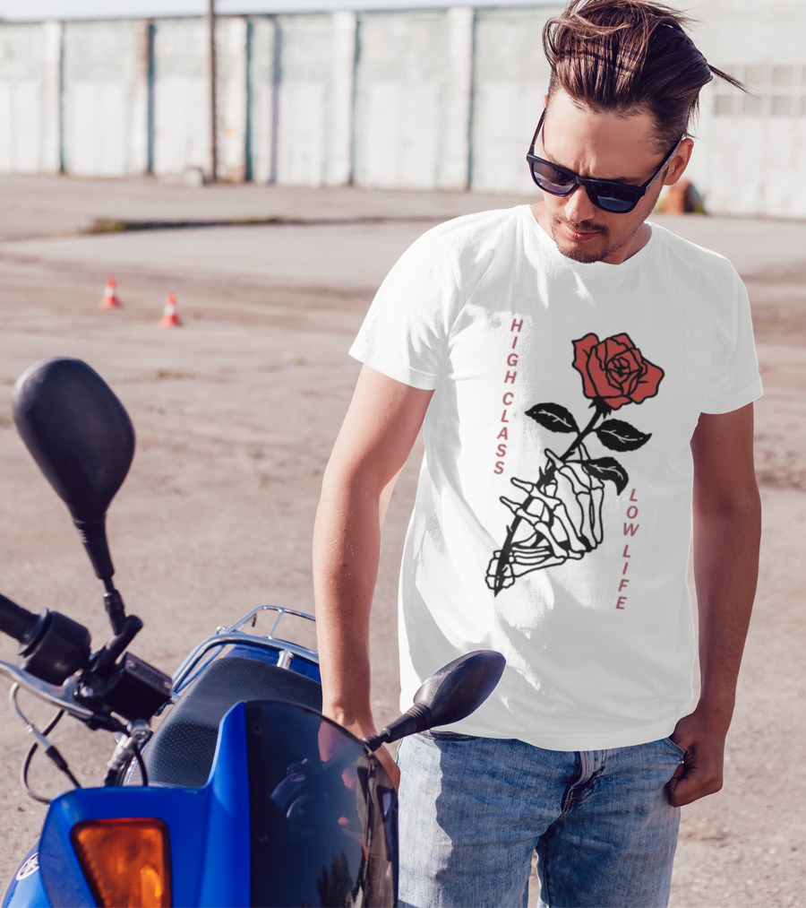 HIGH CLASS LOW LIFE Rose Skeleton T-Shirt