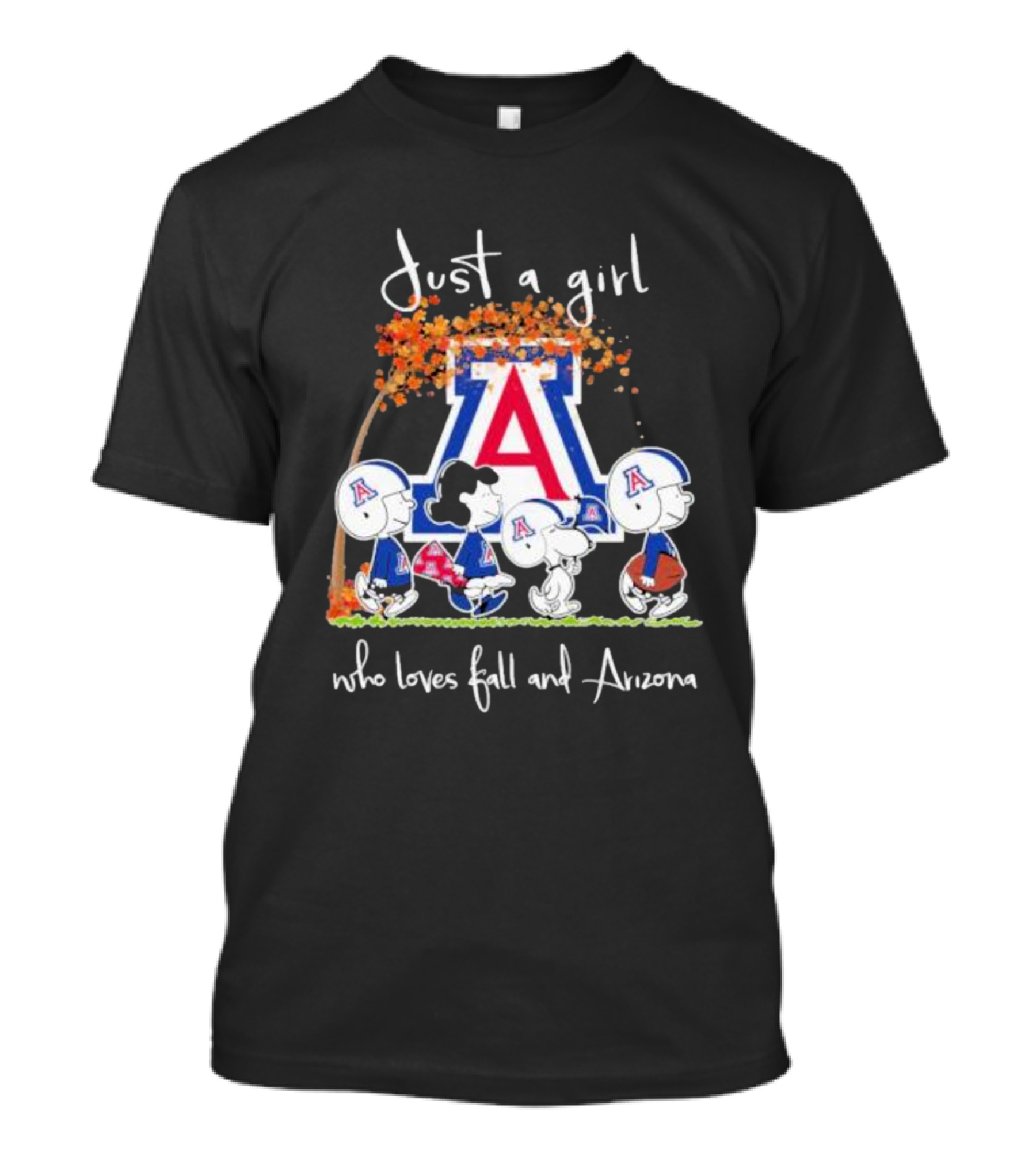 Just A Girl Who Loves Fall And Arizona Peanuts Snoopy And Friends T-Shirt