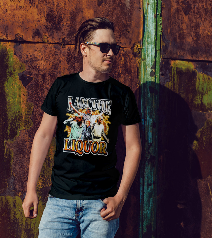 Jim Lahey I Am The Liquor Lightning Background T-Shirt