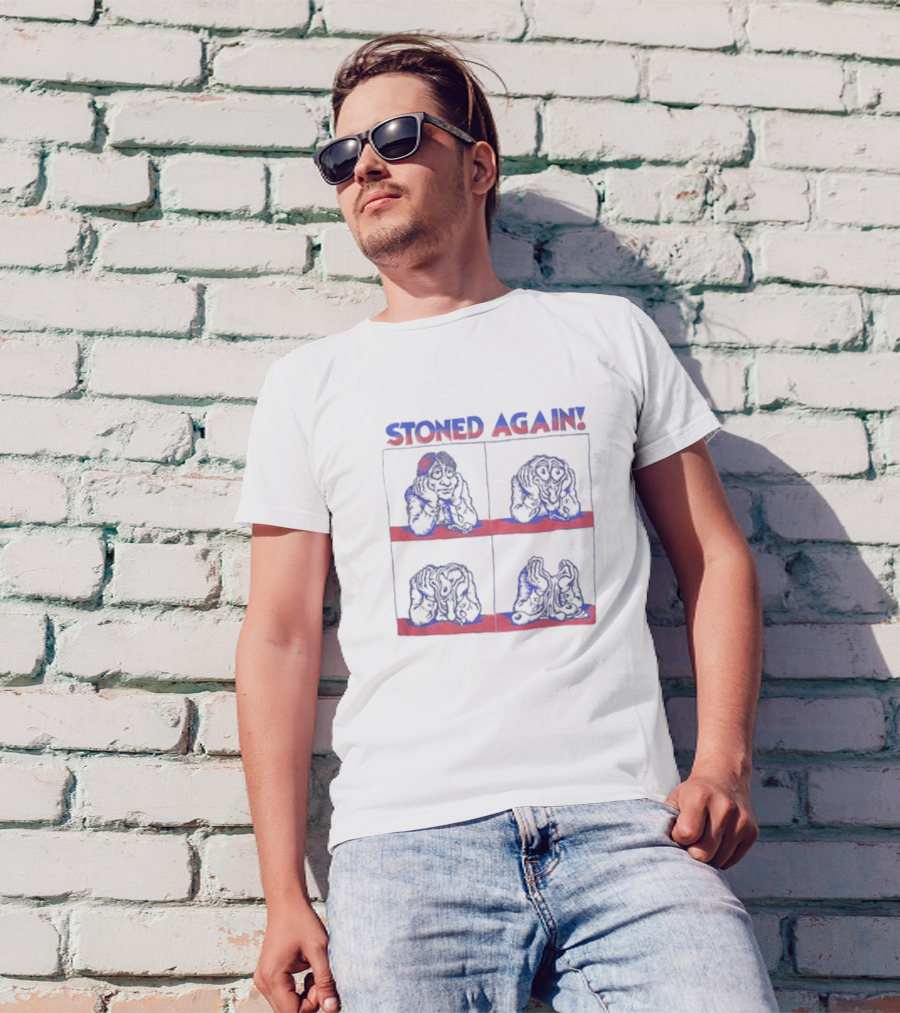 Stoned Again Comic Strip Style Funny Dogs T-Shirt