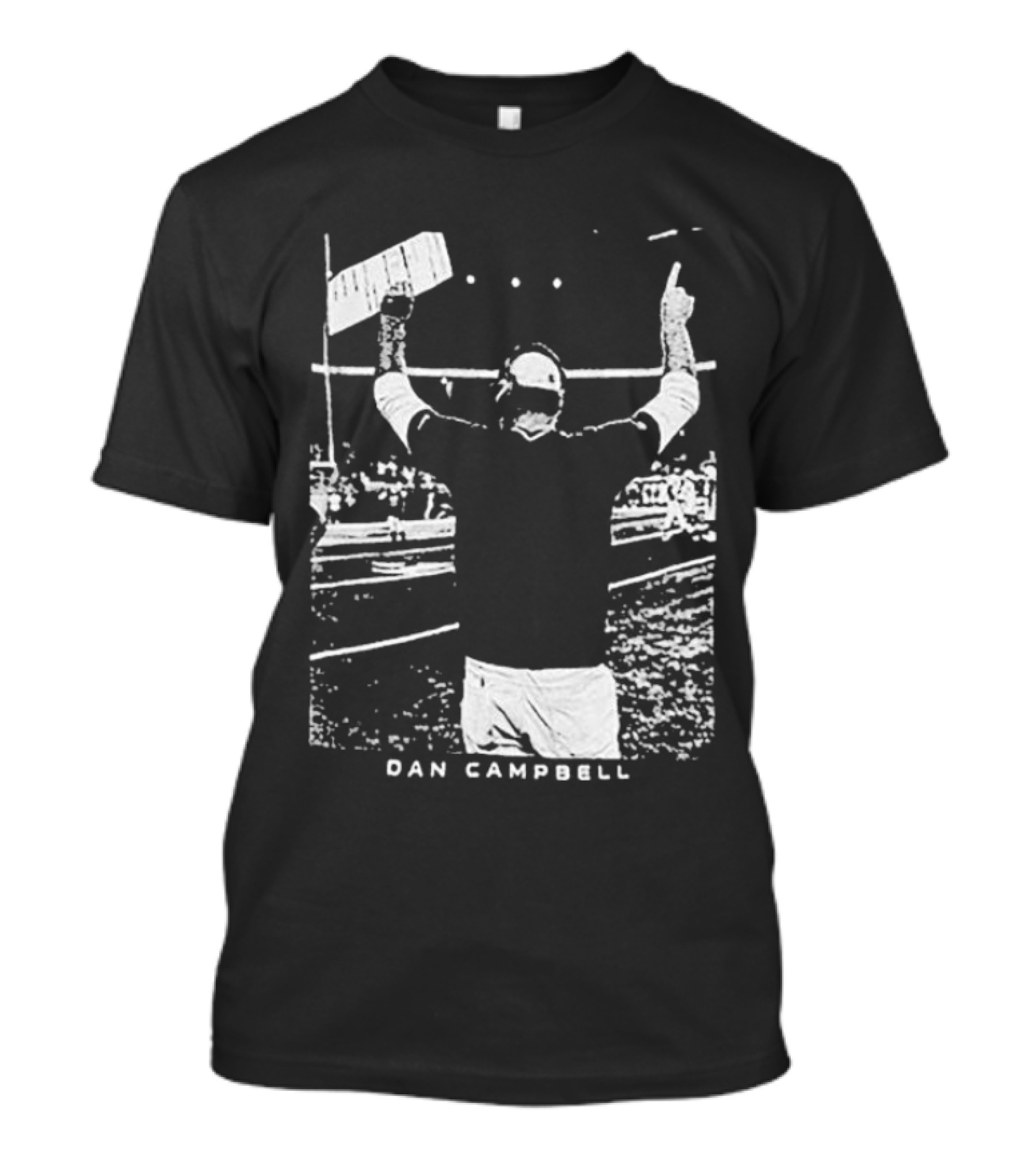 Dan Campbell Detroit Lions Majestic Threads Coach Victory Pose T-Shirt