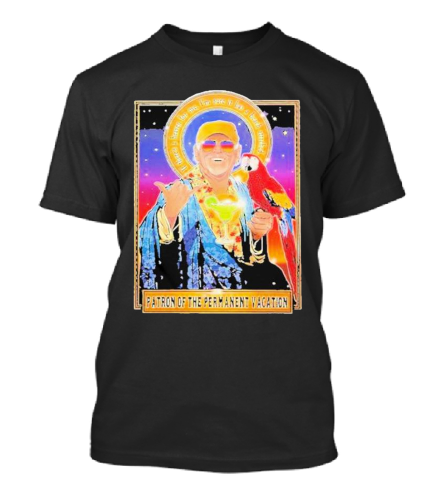 Patron Of The Permanent Vacation With Parrot And Halo T-Shirt