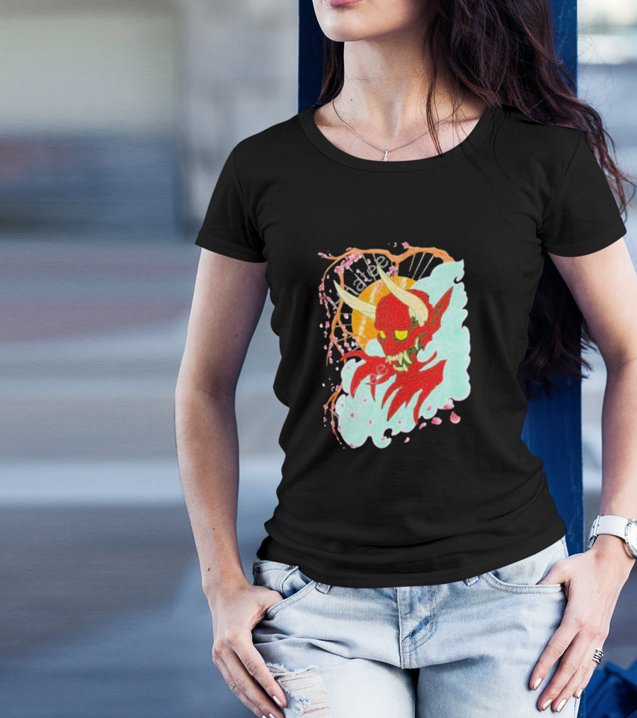 Elvis The Alien Oni Ayylien Clothing Red Demon Mask T-Shirt