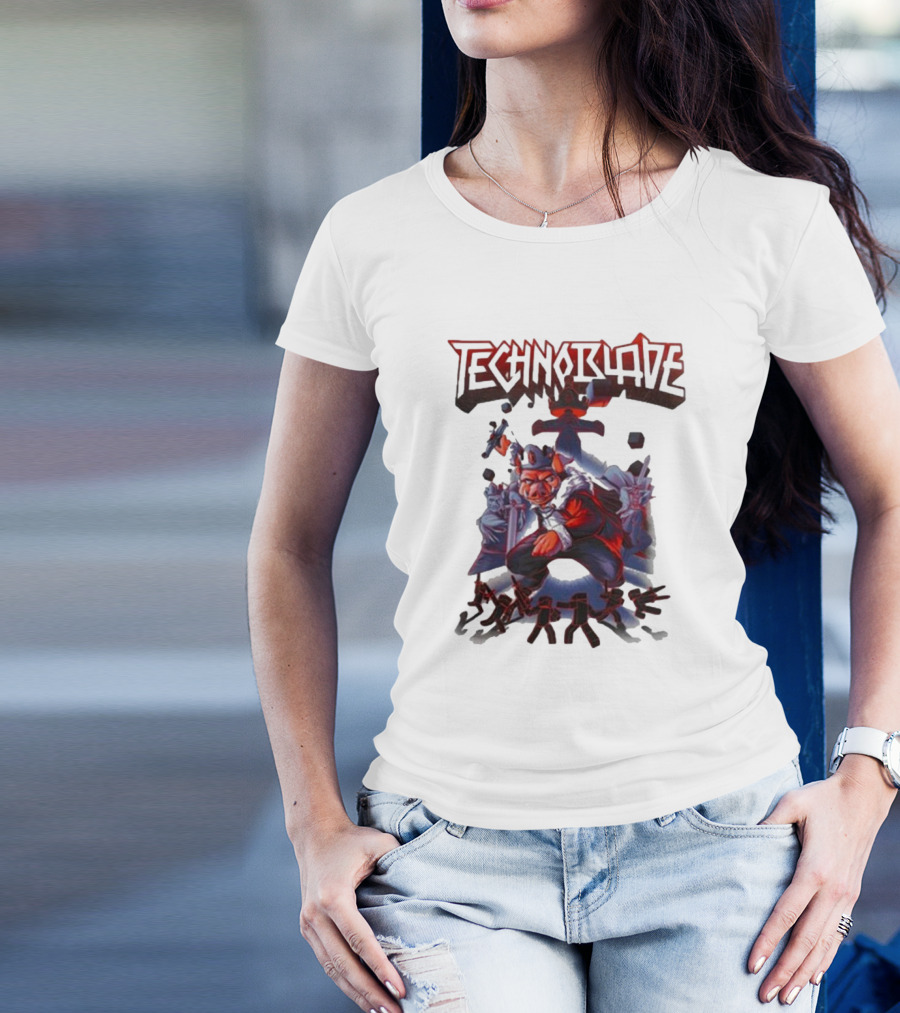 Technoblade Warrior Pig With Sword And Crown T-Shirt