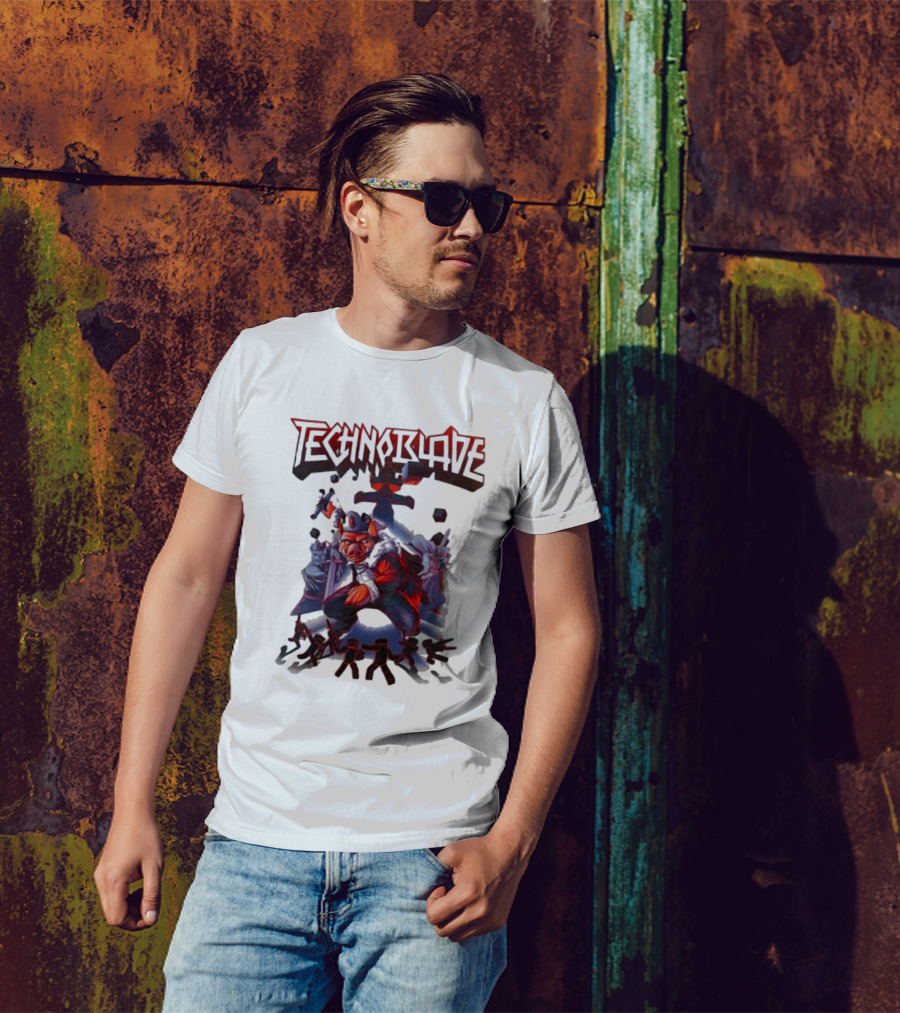 Technoblade Warrior Pig With Sword And Crown T-Shirt
