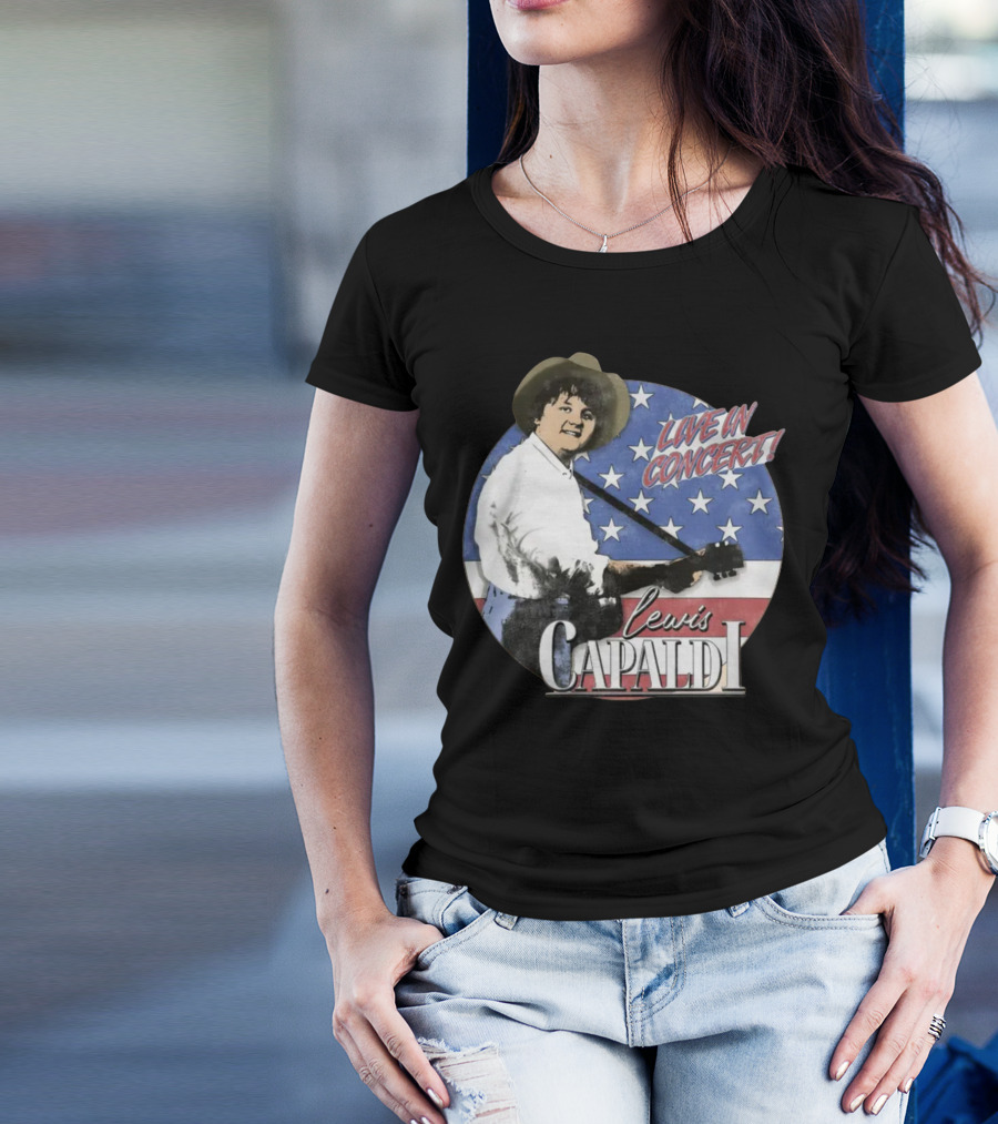 Lewis Capaldi Live In Concert America's Sweetheart Returns White Tour T-Shirt