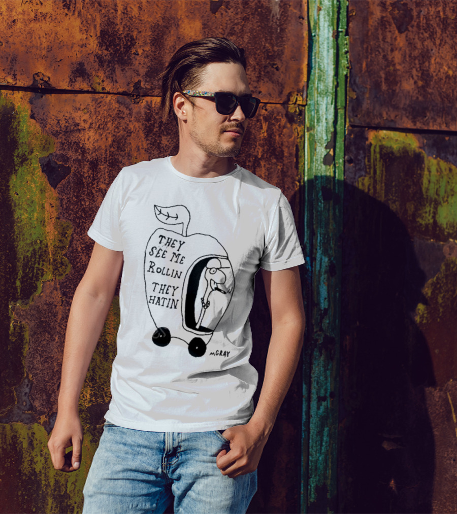Matt Gray They See Me Rollin They Hatin Apple Scooter Cartoon T-Shirt