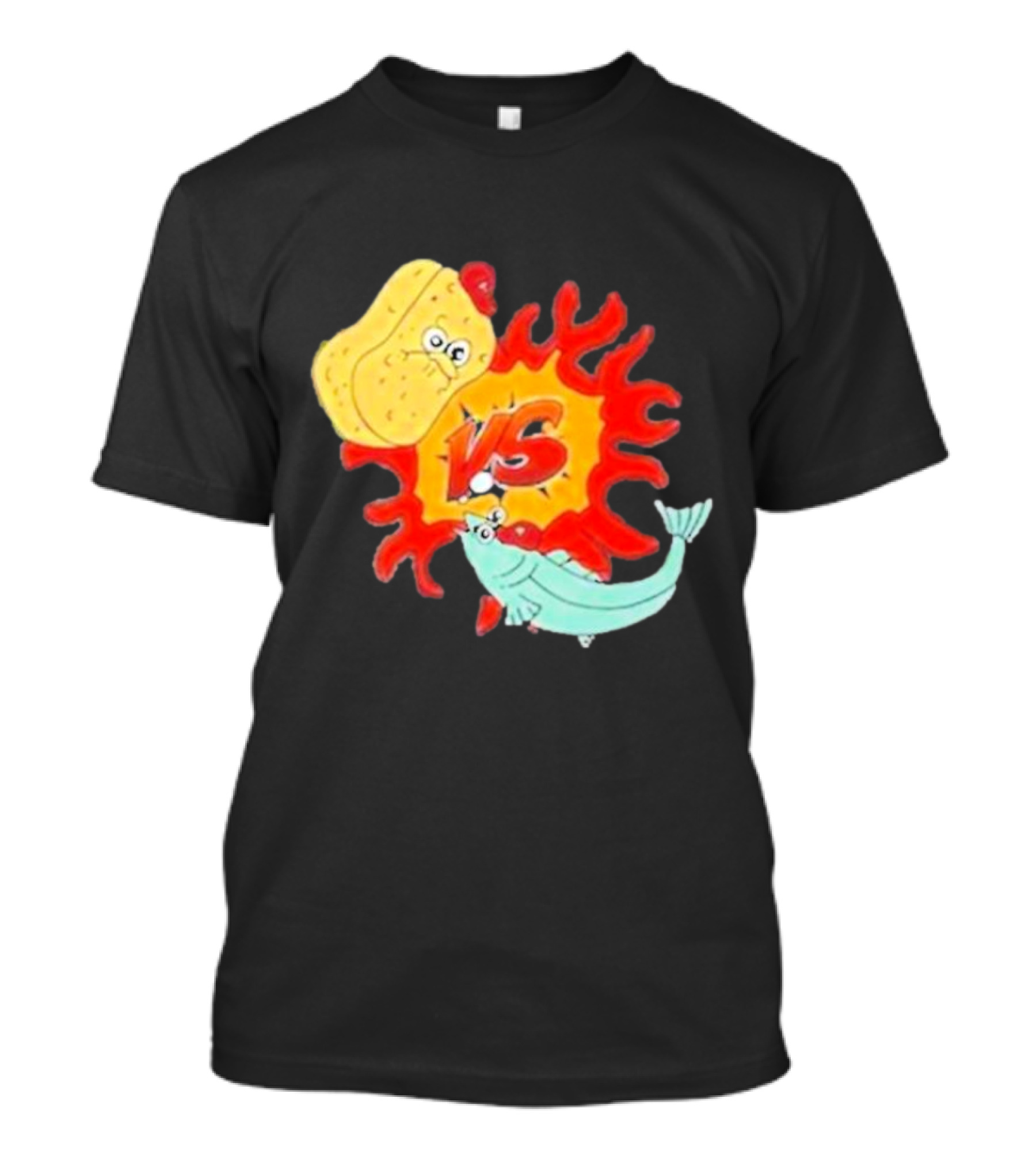 Wolfi Land Sponge Vs Fish Showdown T-Shirt