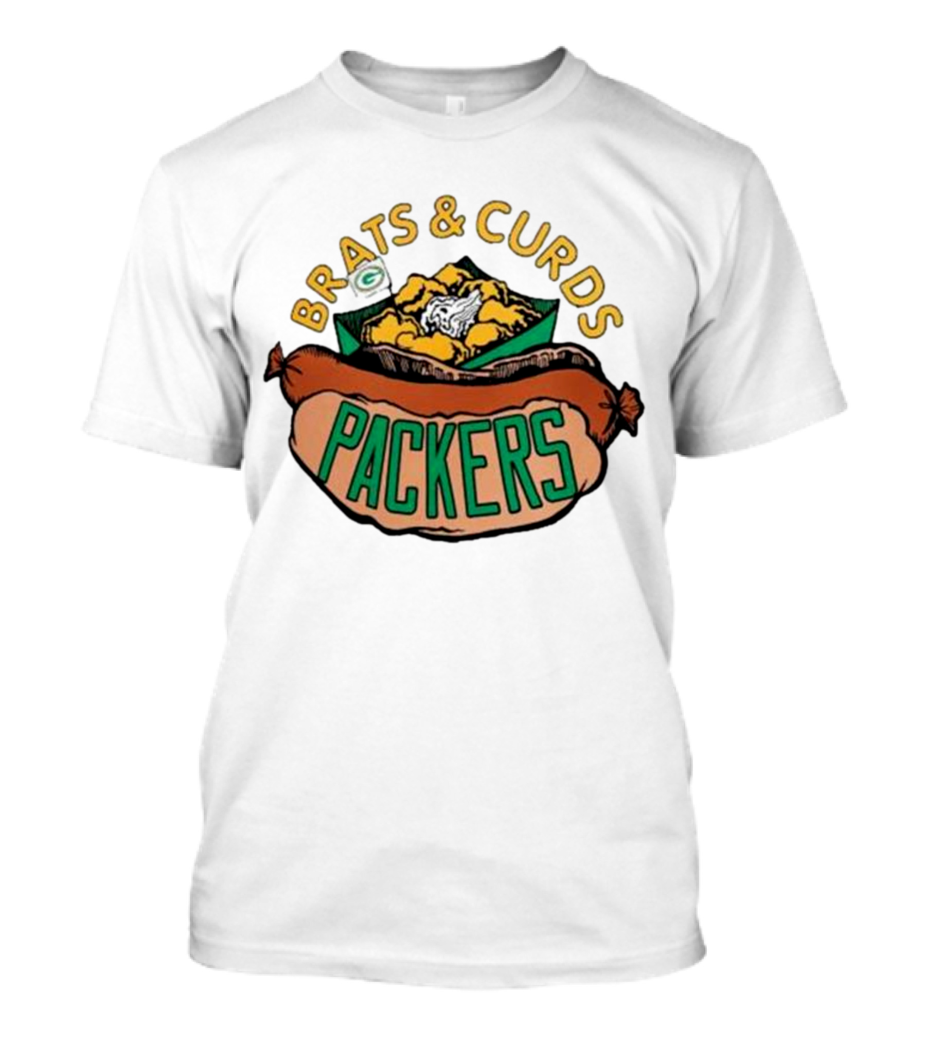 Brats And Curds Packers Sausage And Cheese T-Shirt