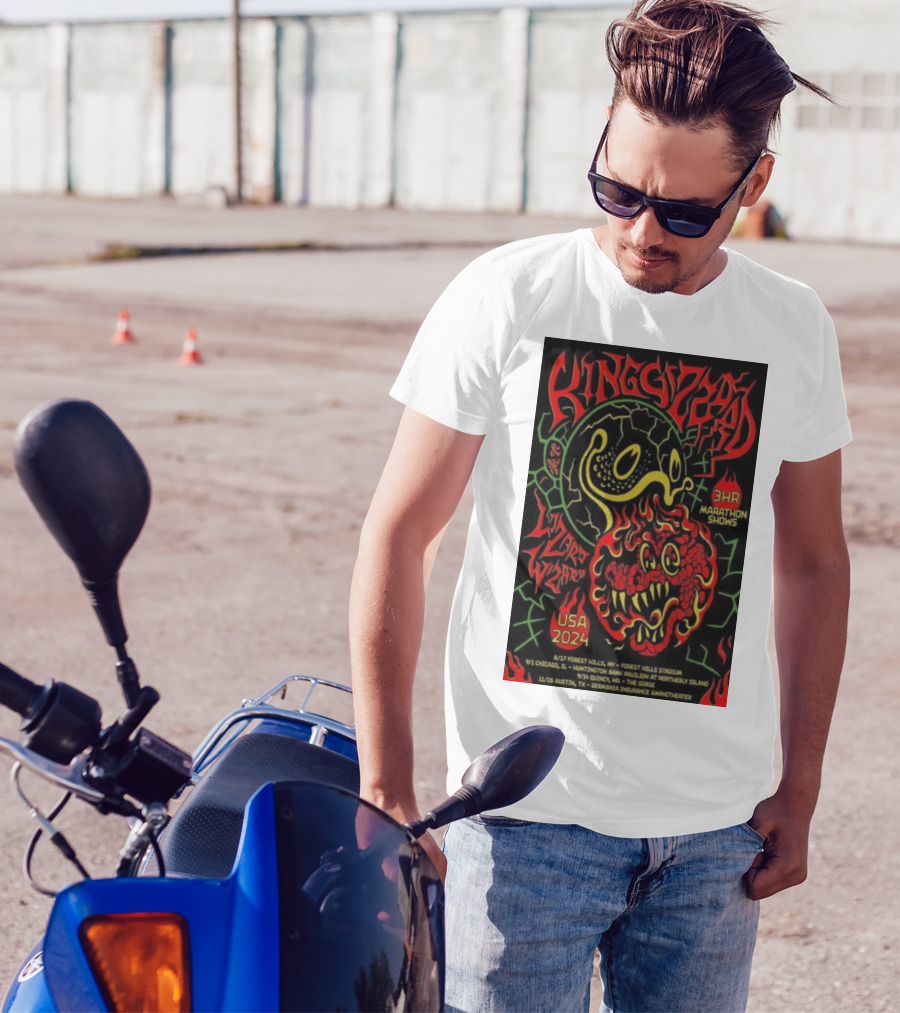 King Gizzard And The Lizard Wizard 3HR Marathon Shows USA 2024 Forest Hills Chicago Austin Tour Dates T-Shirt