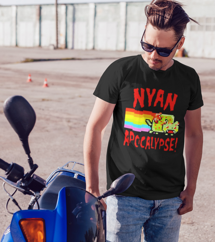 Nyan Cat Apocalypse Rainbow Explosion Iconic Meme T-Shirt