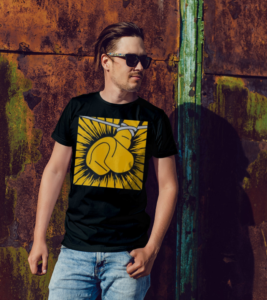 Metallego Fist Wrapped Wire Explosive Yellow Burst T-Shirt