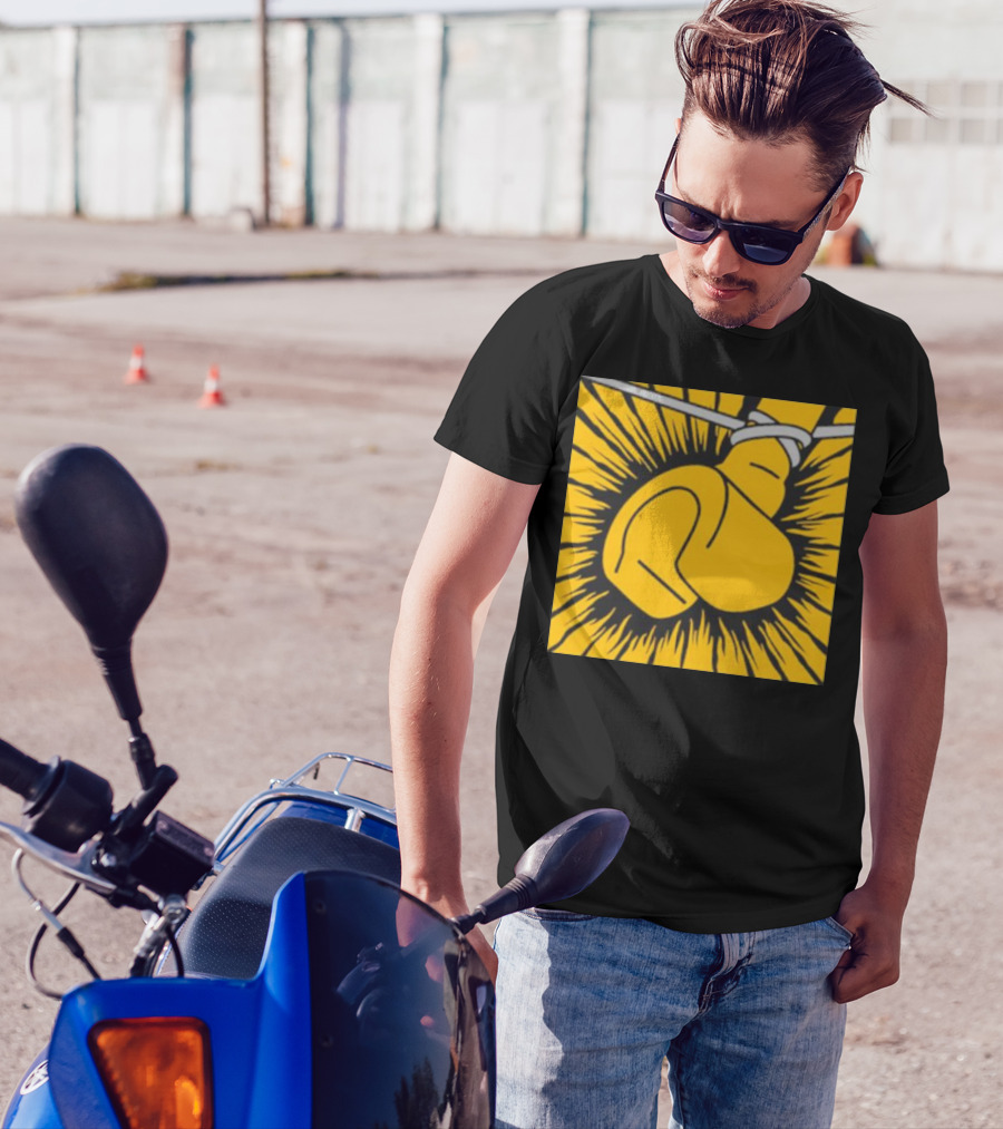 Metallego Fist Wrapped Wire Explosive Yellow Burst T-Shirt