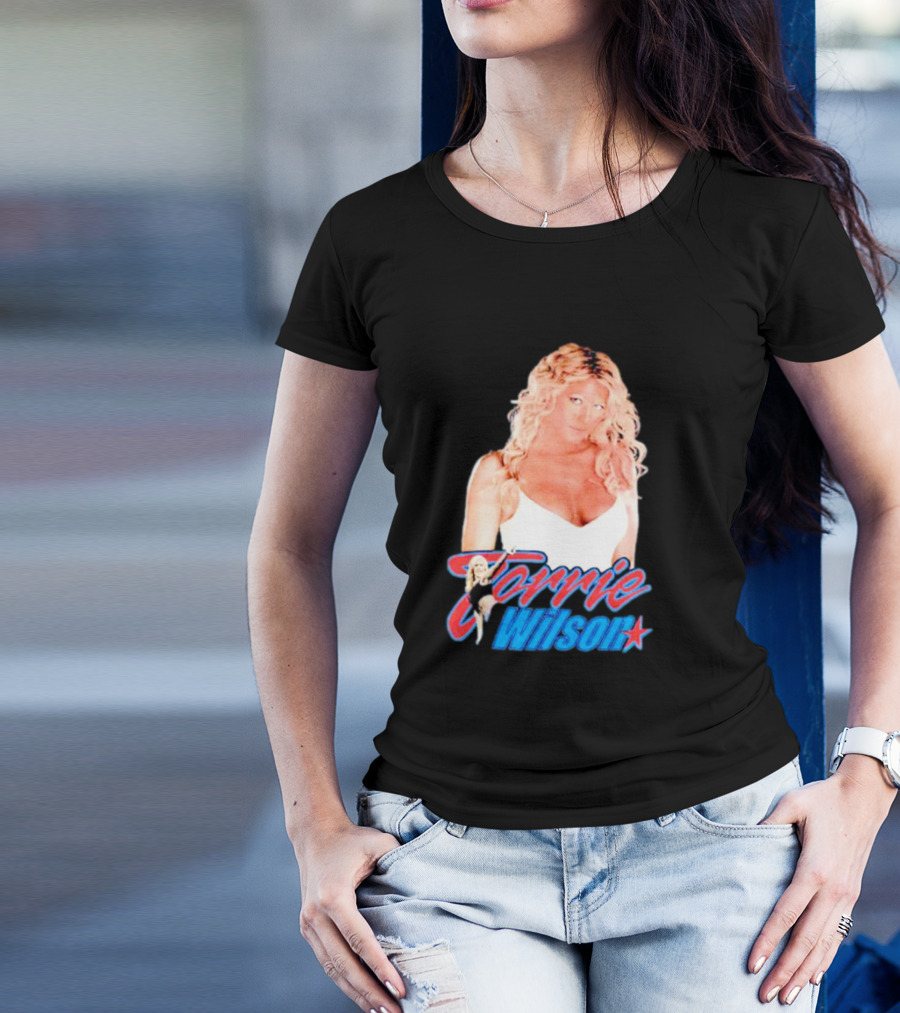 Torrie Wilson Star Text And Photo T-Shirt