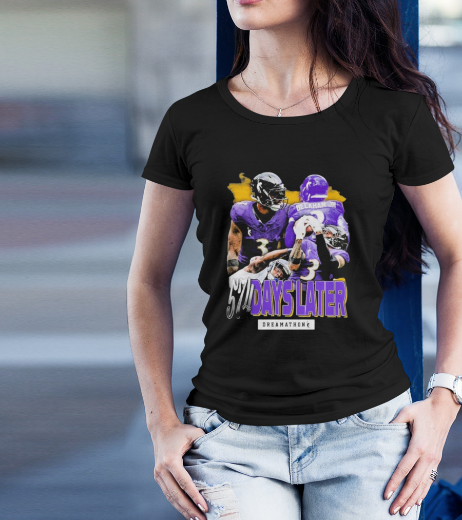 Odell Beckham Jr. 574 Days Later Dreamathon Ravens Football Journey T-Shirt