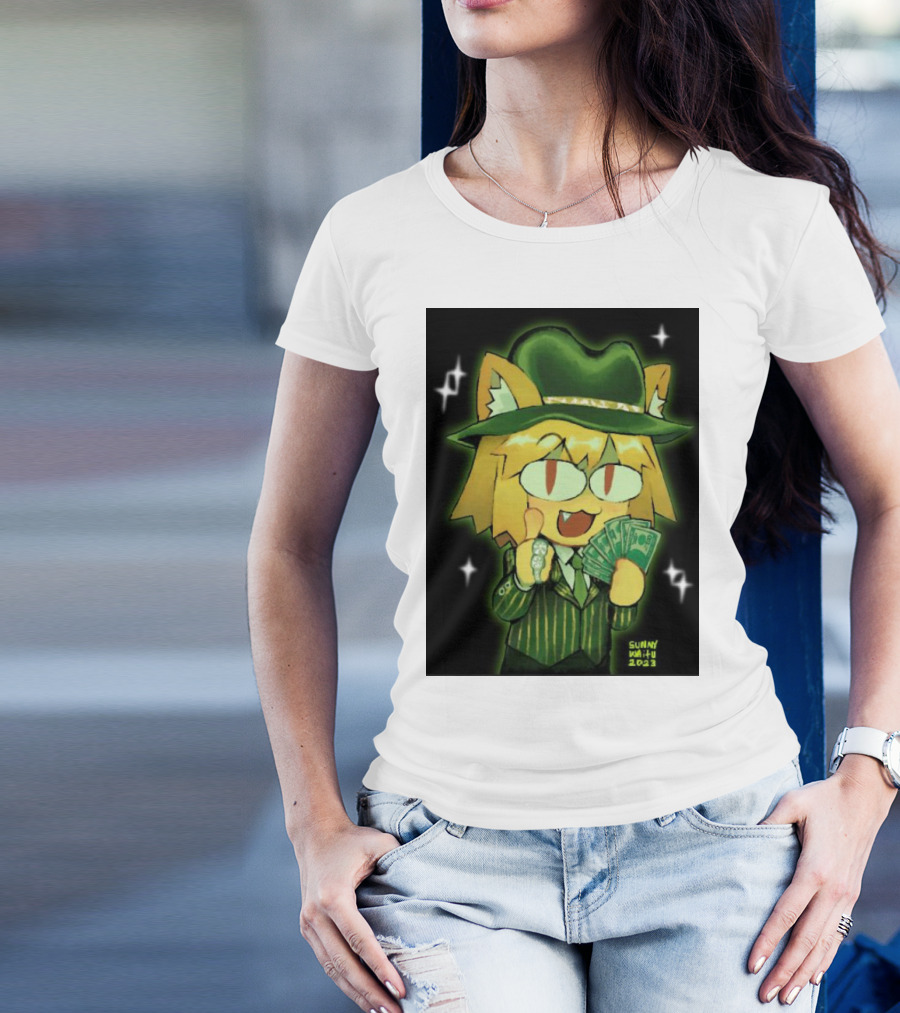 Sunny Waifu Gangster Neco-Arc With Money And Ring T-Shirt