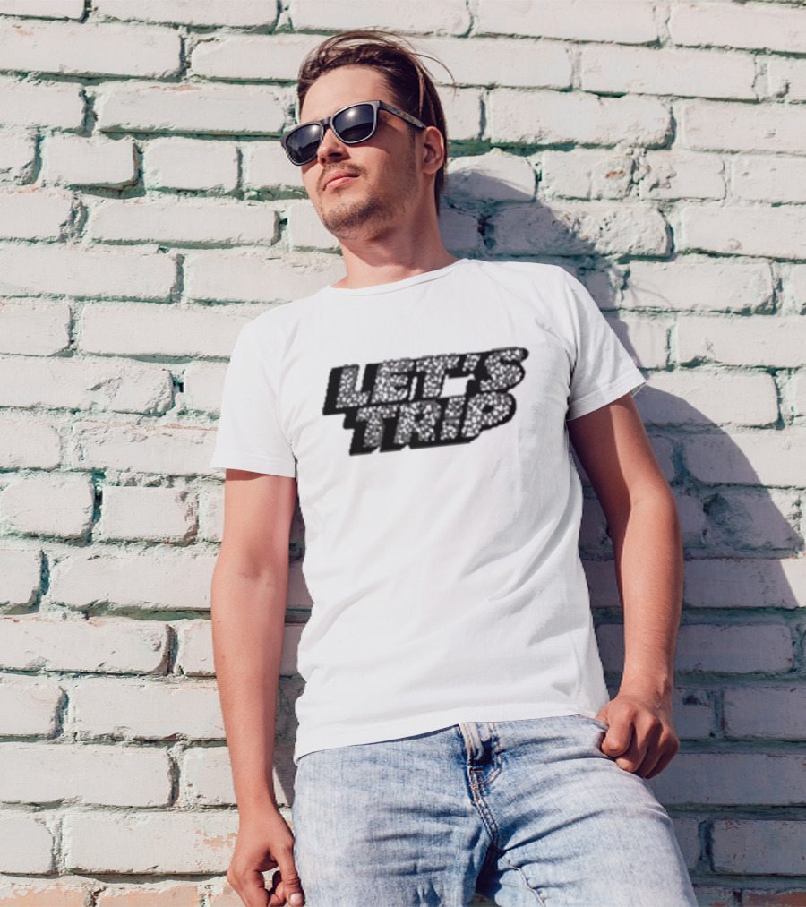 LET’S TRIP Floral Typography T-Shirt