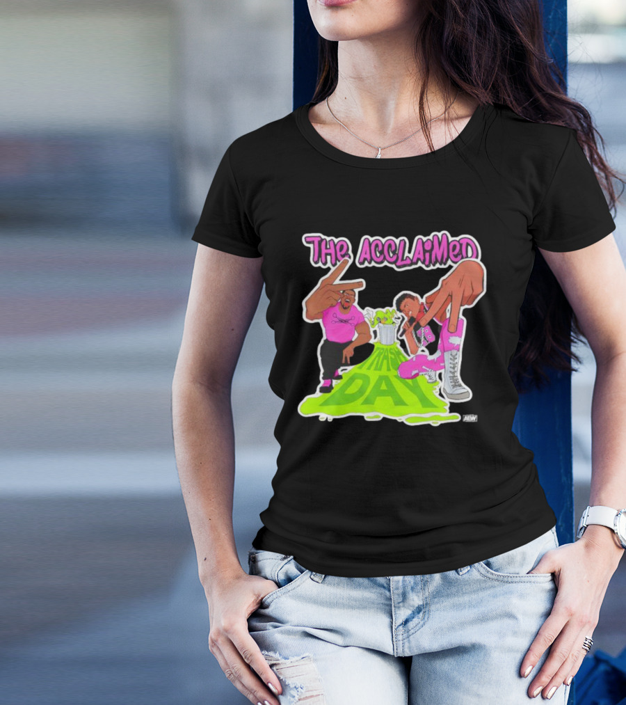 The Acclaimed Trash Day All Elite Wrestling Graphic With Character Poses And AEW T-Shirt