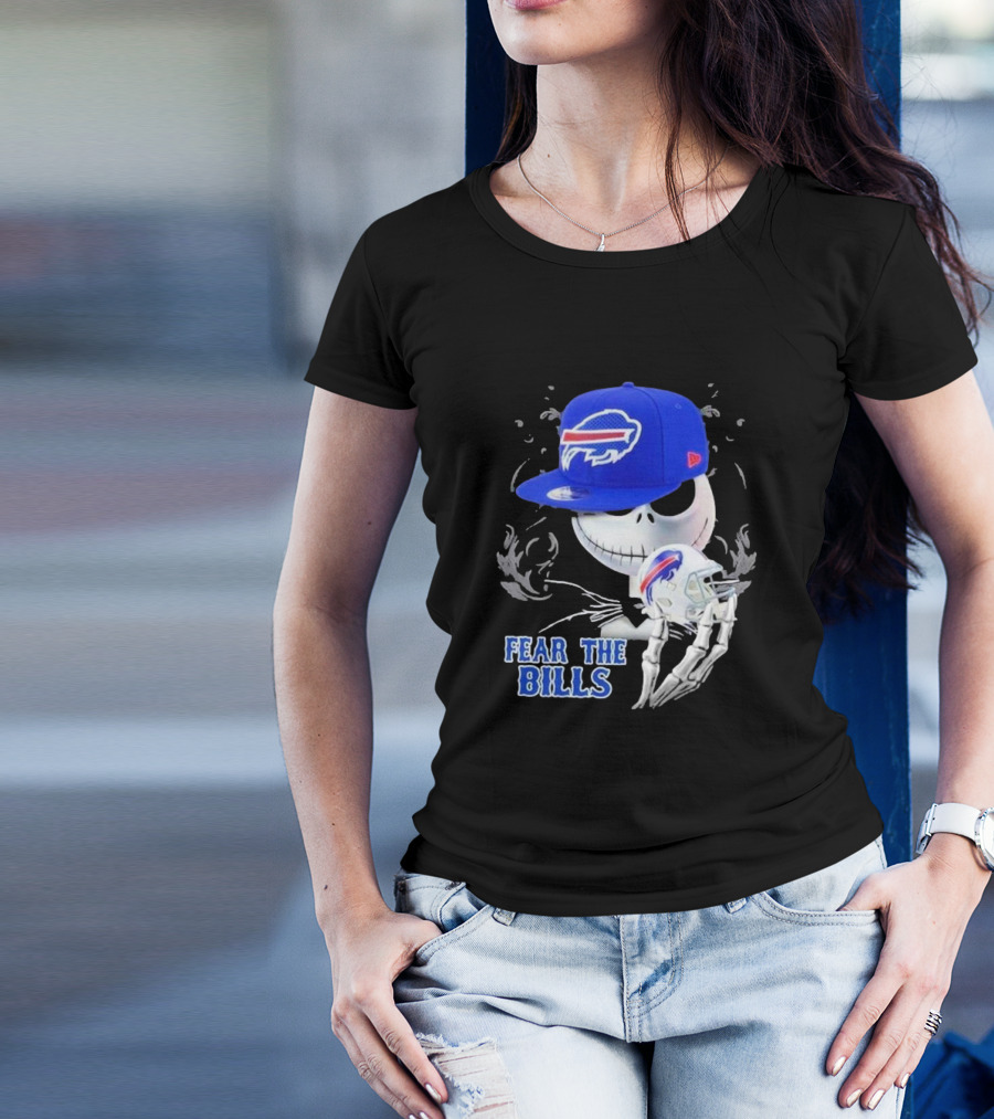 Buffalo Bills Halloween Jack Skellington Fear The Bills T-Shirt