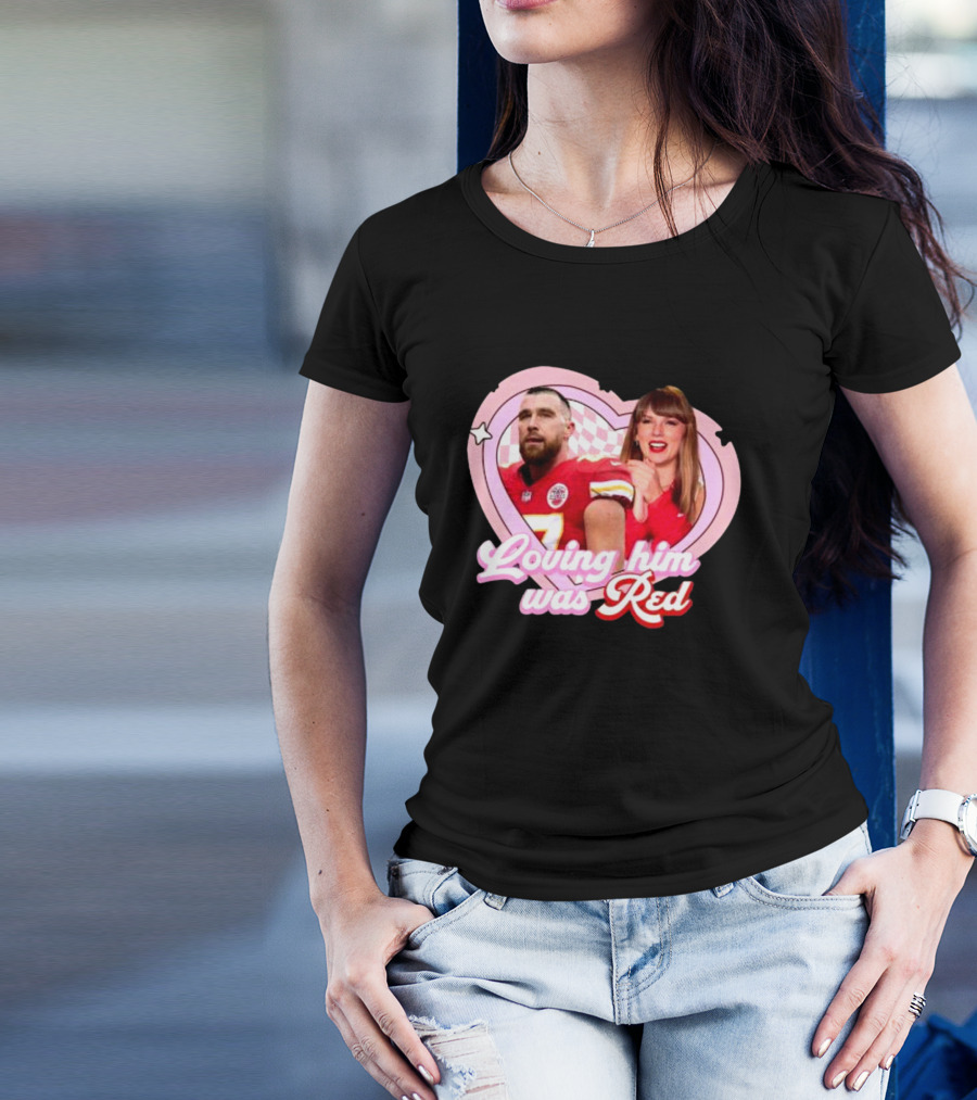 Loving Him Was Red Chiefs Football Heart Icons T-Shirt