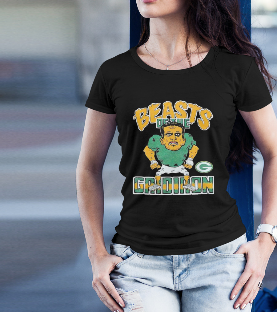 Beasts Of The Gridiron Green Bay Packers Player Caricature T-Shirt
