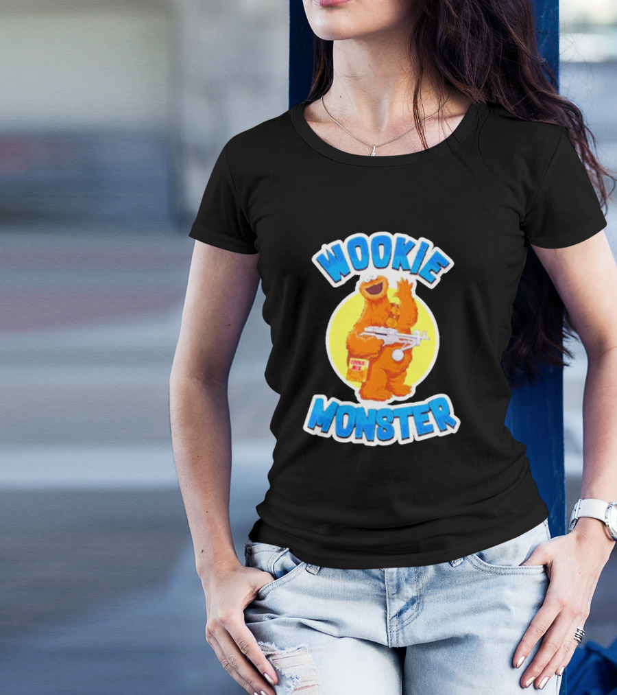 Wookiee Monster Cookie Fusion Character With Blaster T-Shirt