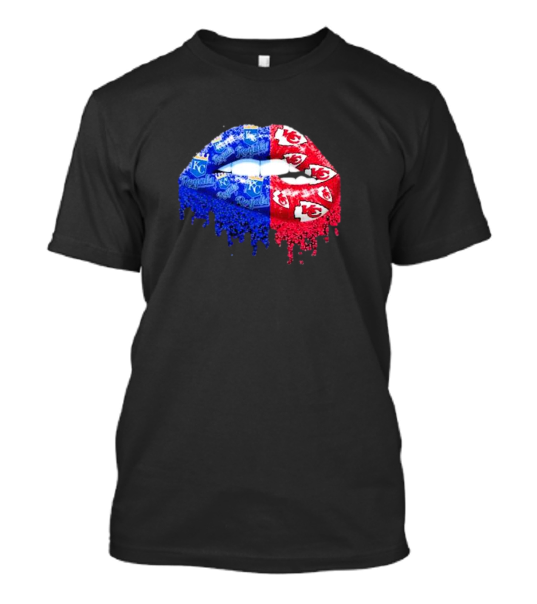 Lips Kansas City Royals KC And Kansas City Chiefs KC T-Shirt
