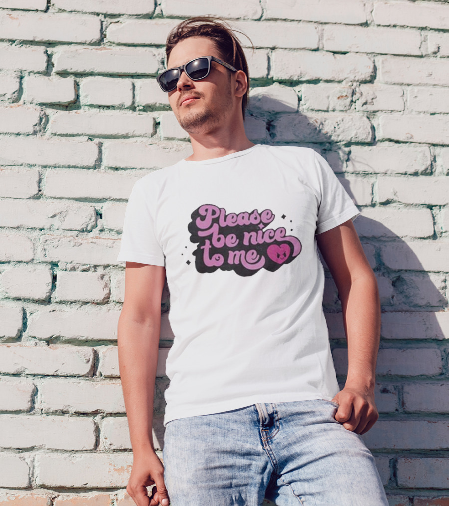 Please Be Nice To Me Heart Emoticon T-Shirt