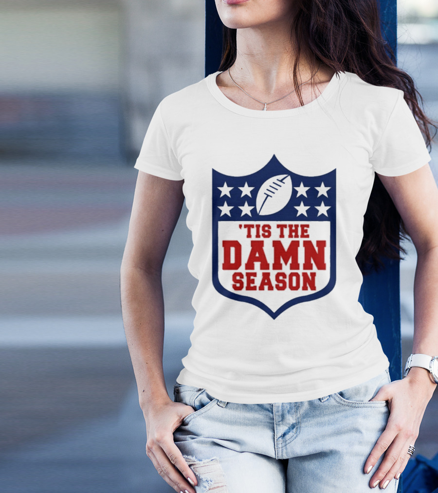 'Tis The Damn Season Football Shield T-Shirt