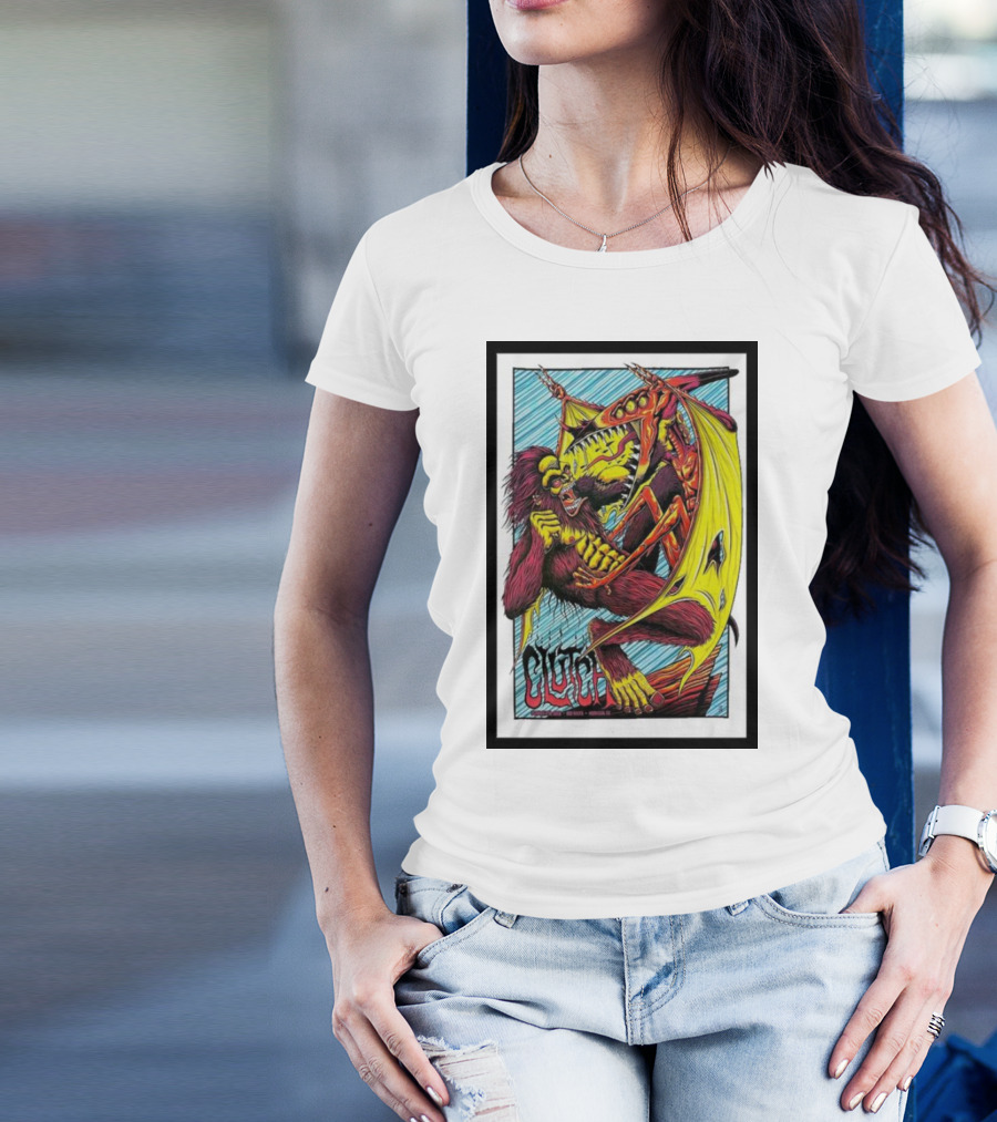 Clutch Gorilla Wrestling Dragon Art October 7th T-Shirt