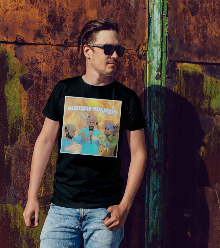 Desmond Benjamin Trio With Microphone And Cash Background T-Shirt