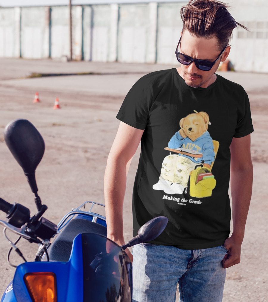 NYT Bear In School Desk With Yellow Backpack T-Shirt