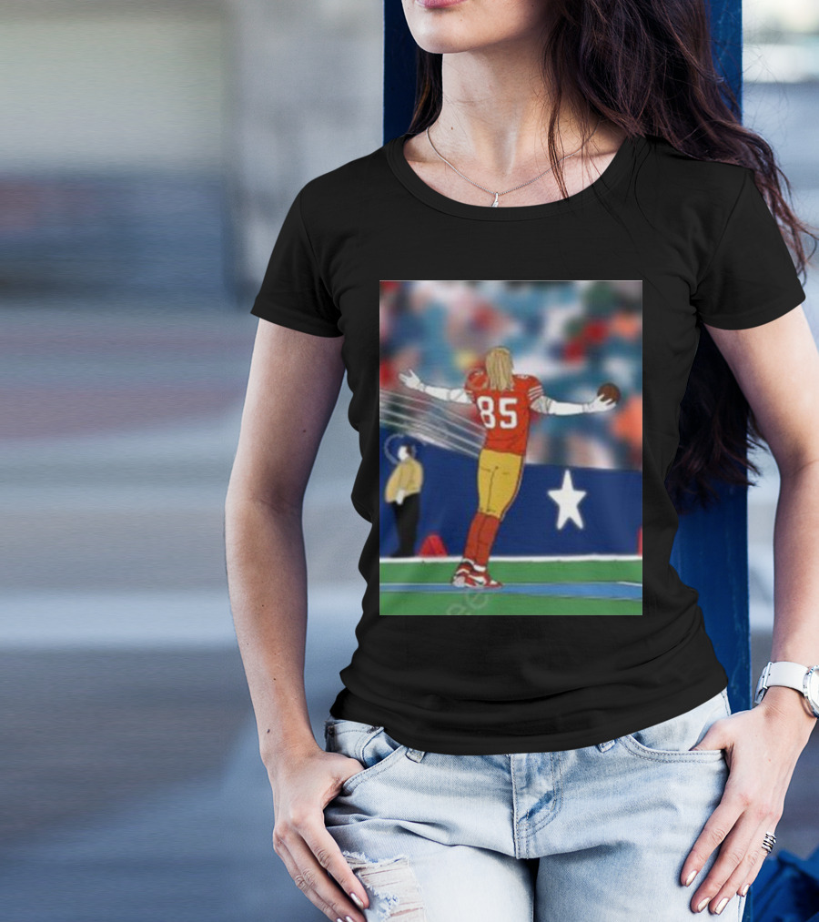 Day 31 Kittle Celebrates Touchdown Against Dallas Star Background T-Shirt