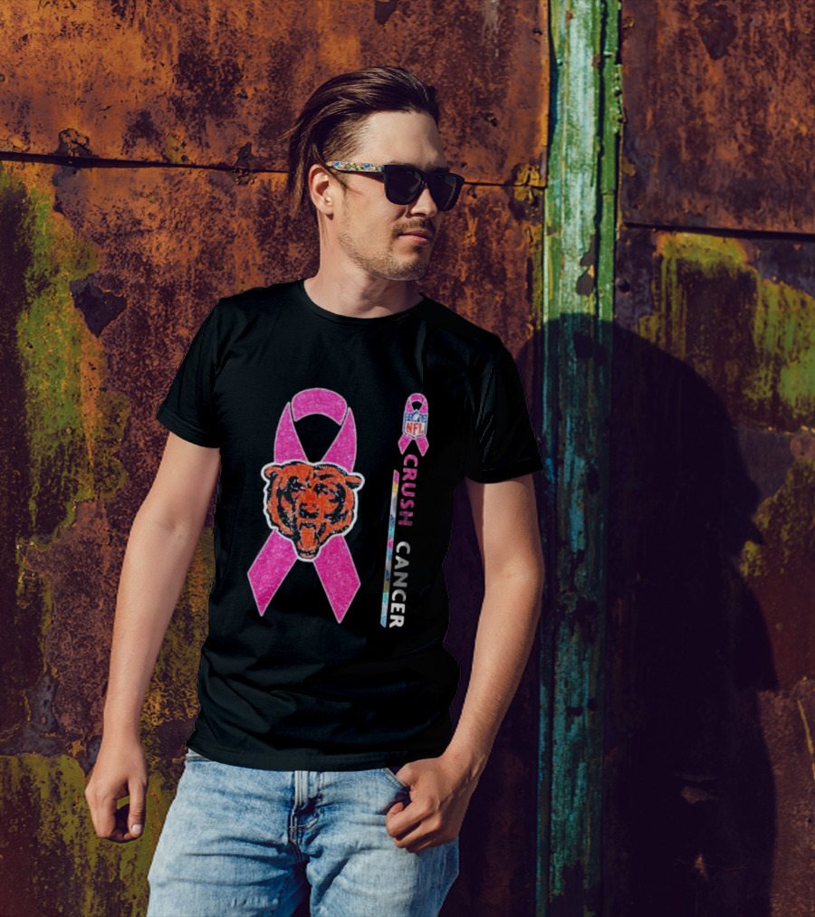 Chicago Bears NFL Crush Cancer Pink T-Shirt