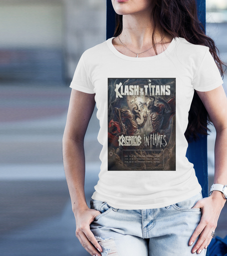 Klash Of The Titans Kreator In Flames Japan Tour January February 2024 Zep Namba Ex Theater Events T-Shirt