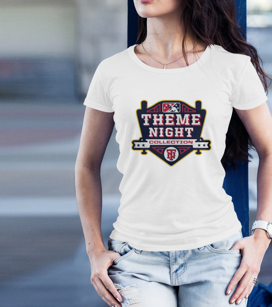 MLB Theme Night Collection Emblem With Baseball Bat Icon And Stars T-Shirt