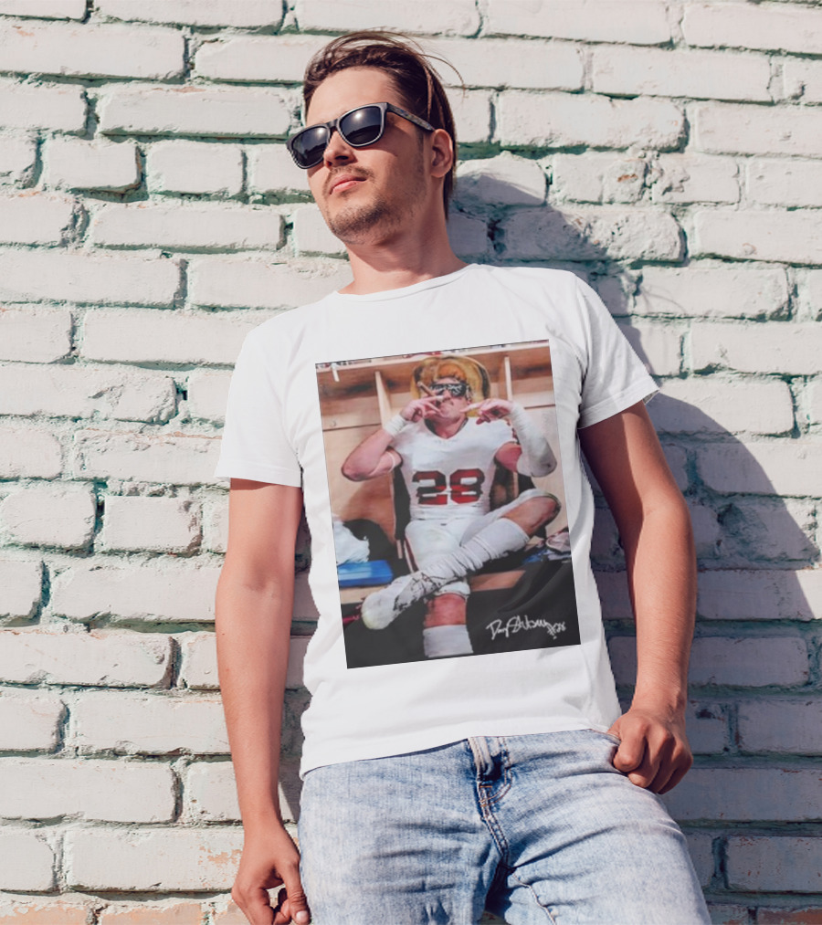 Oklahoma LB Danny Stutsman Number 28 Locker Room Signed T-Shirt