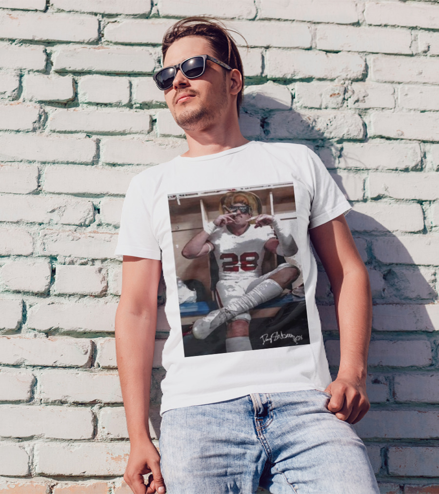 Oklahoma Only Fears God Texas Fears Oklahoma Danny Stutsman Football Locker Room Number 28 T-Shirt