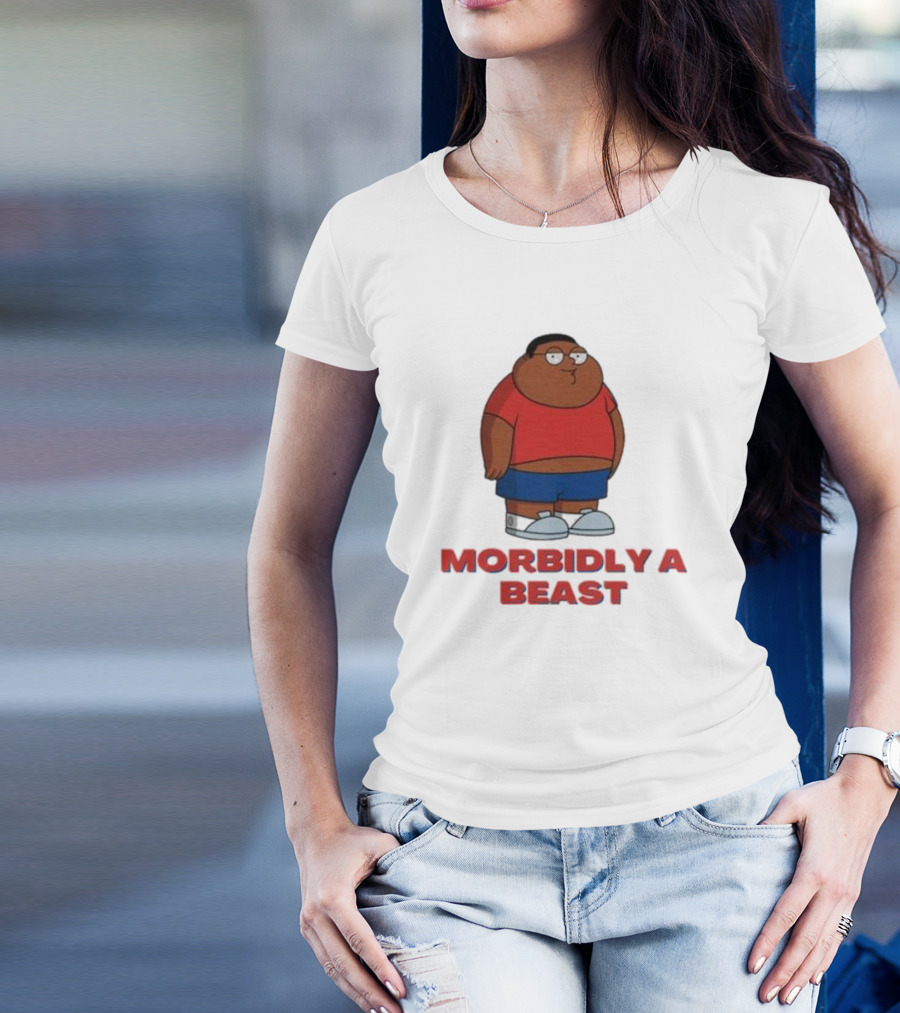 Morbidly A Beast Cartoon Character In Red And Blue T-Shirt