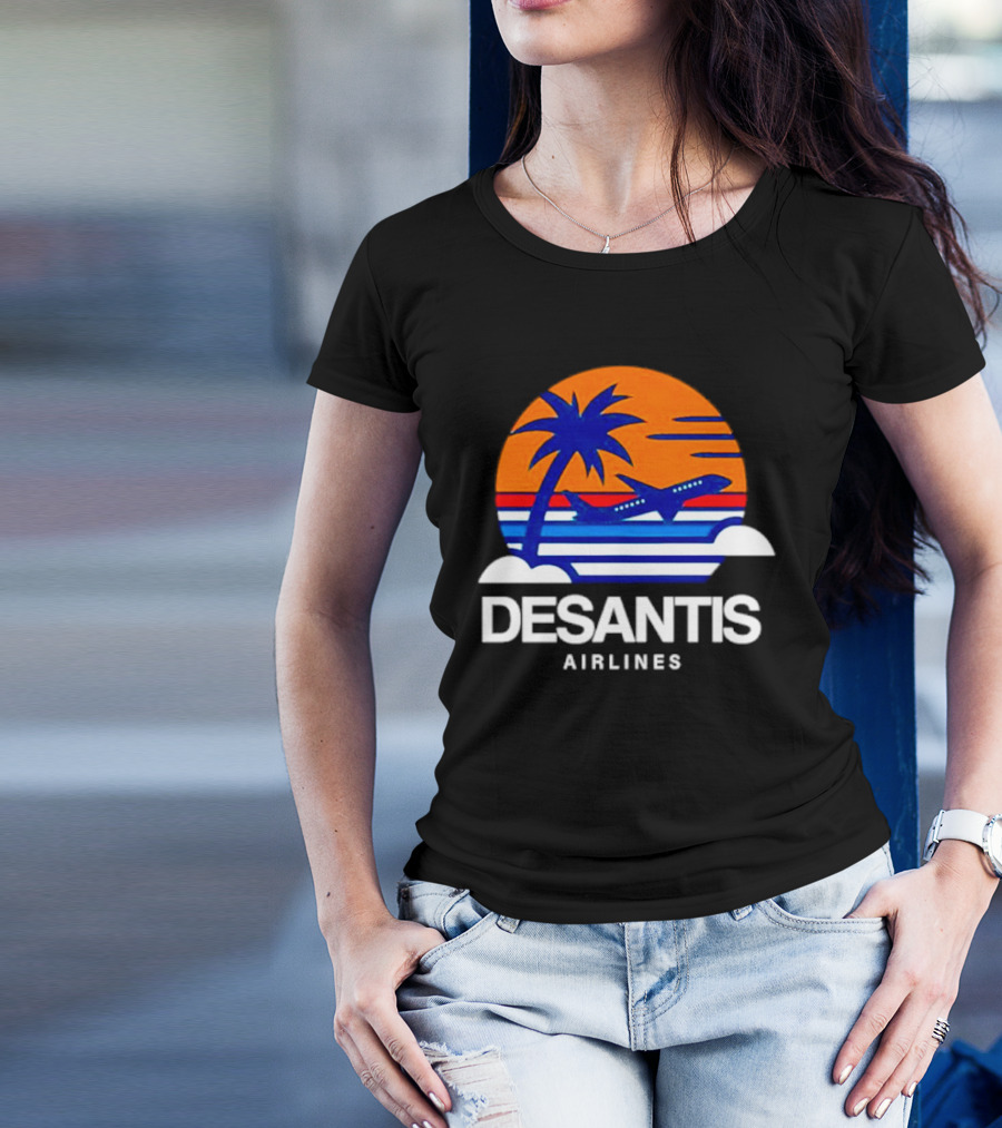 Prison Mitch DeSantis Airlines Palm Sunset Airplane T-Shirt