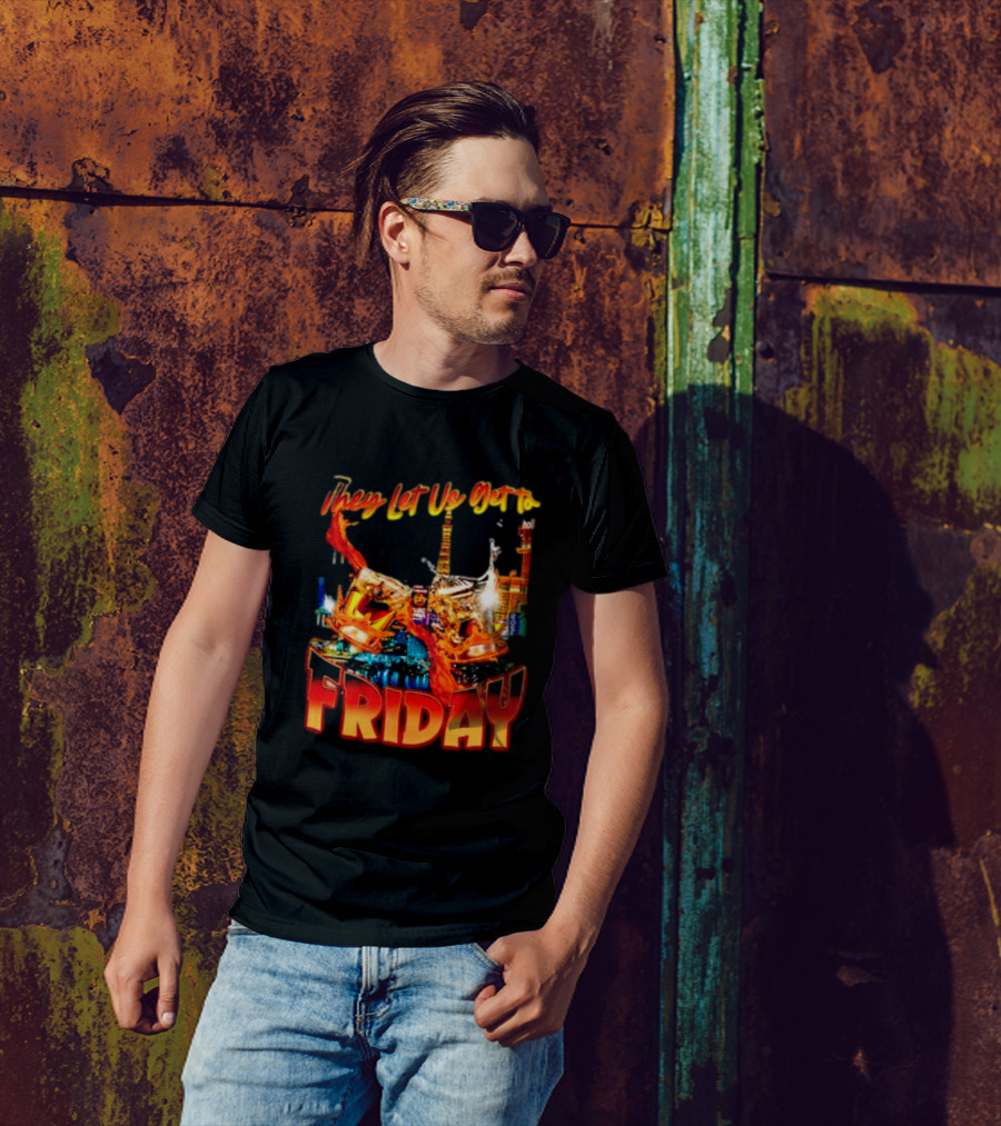They Let Us Get To Friday Las Vegas Celebration With Crown And Casino Skyline T-Shirt