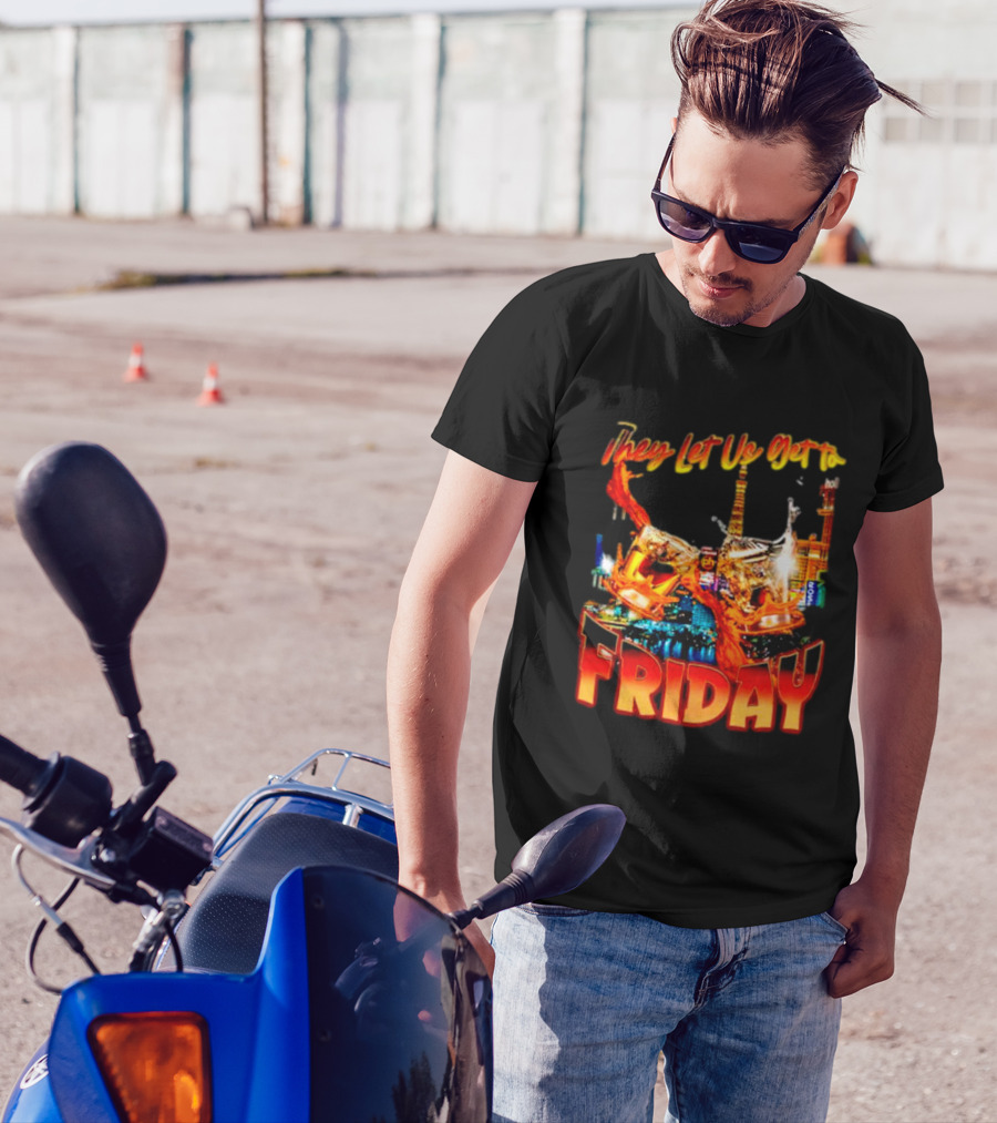 They Let Us Get To Friday Las Vegas Celebration With Crown And Casino Skyline T-Shirt